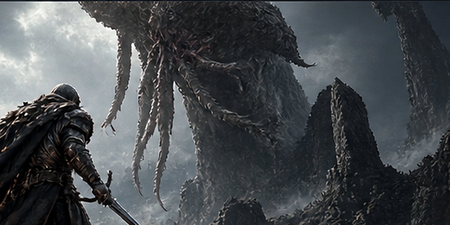 Original dark-fantasy artwork inspired by the ruined world of Mortal Shell II